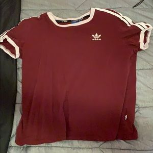 red adidas striped shirt